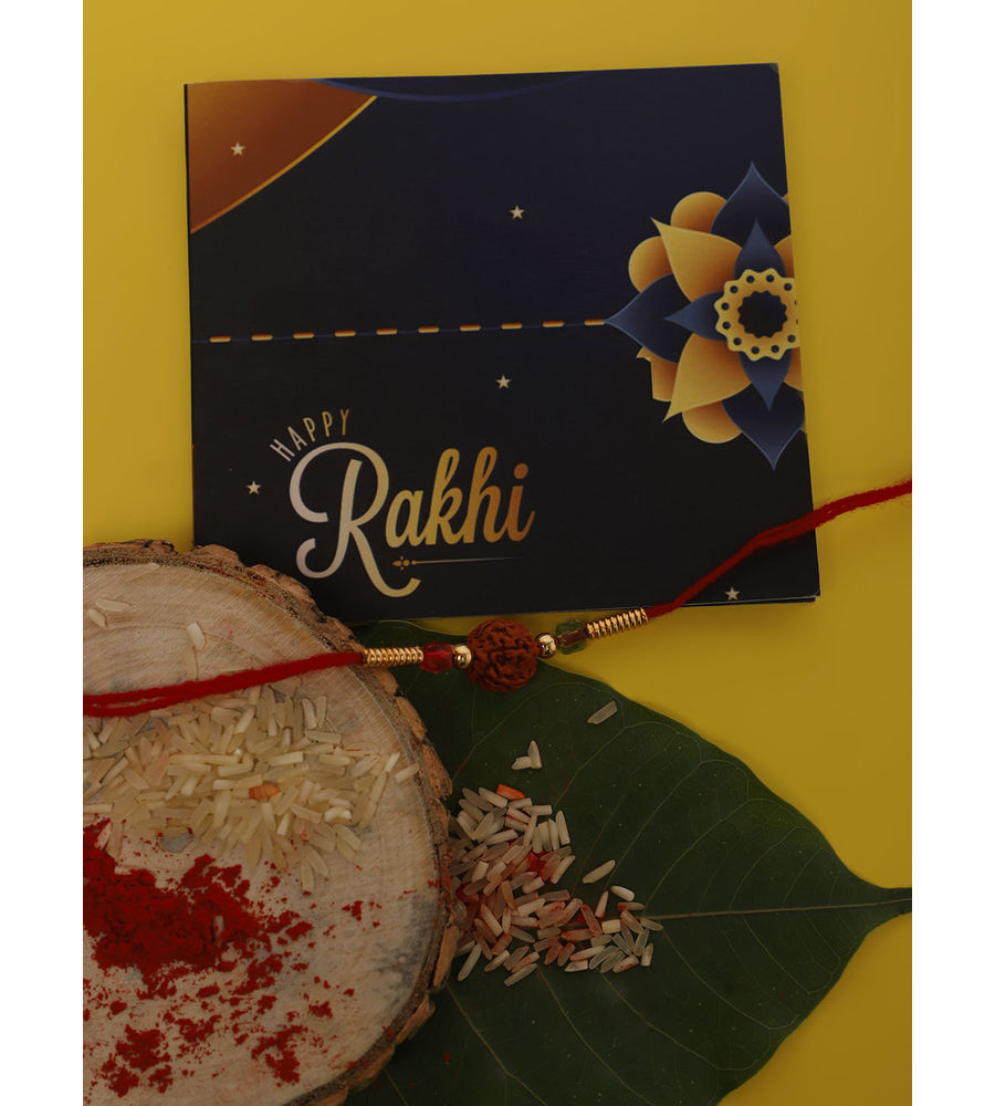 YouBella Rakhi and Greeting Card Combo for Brother (Multi-Colour) (YBRK_74)